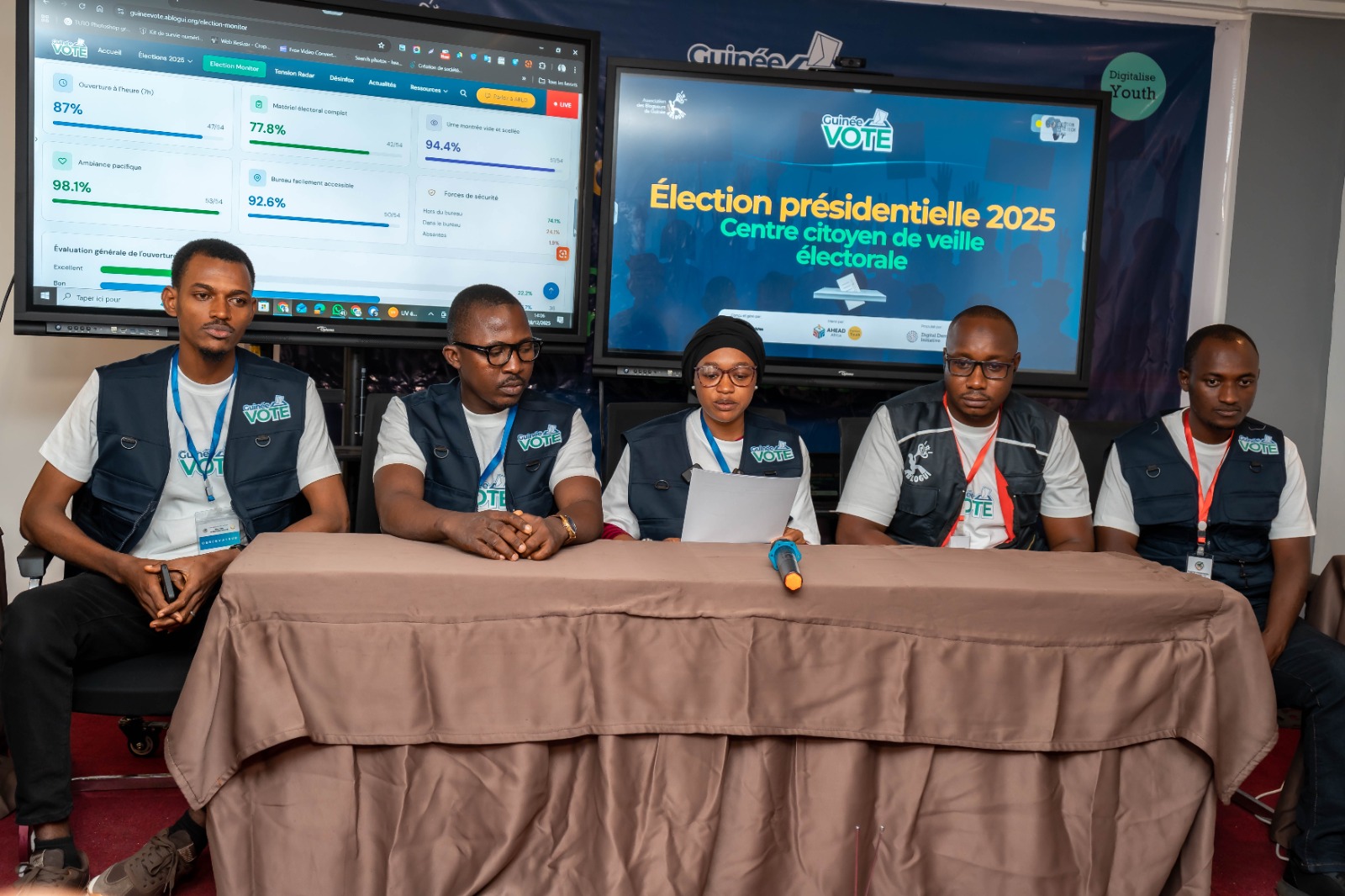 Ouverture des bureaux de vote : la Situation Room de GuinéeVote fait le point sur le démarrage de la présidentielle de ce dimanche